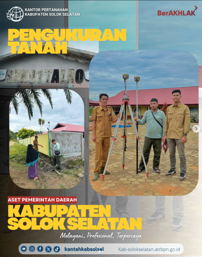 
					Kantor Pertanahan Kabupaten Solok Selatan Laksanakan Pengukuran Aset Tanah Pemda di SDN 01 Talao Sungai Kunyit