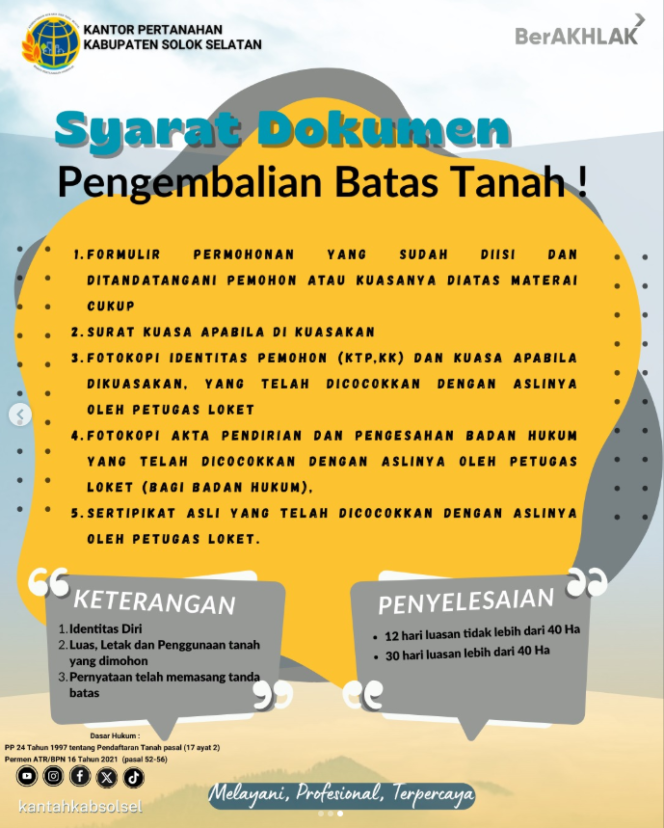 
					Pengukuran Pengembalian Batas Tanah Dilaksanakan untuk Menjamin Kepastian Hukum